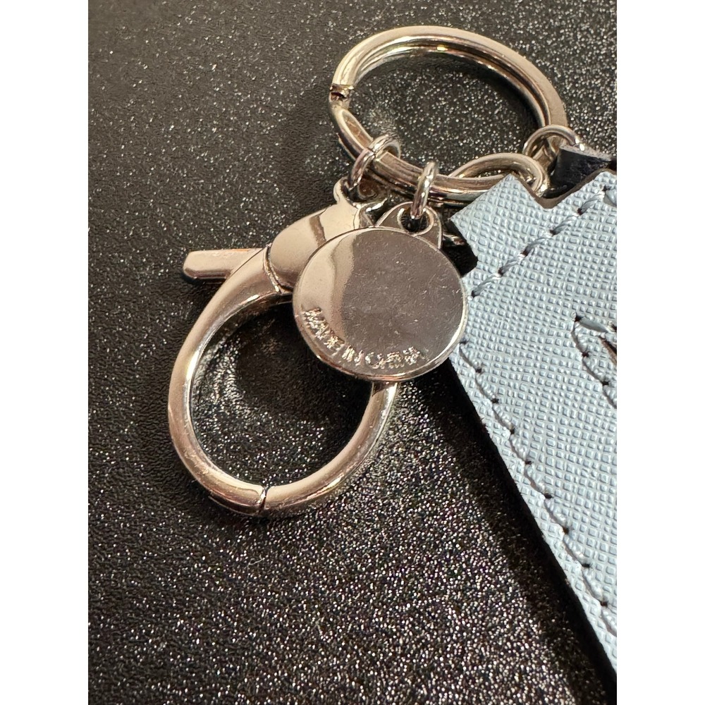 Rebecca Minkoff Letter A Light Blue Saffiano Tassel Charm Keychain‎ Bag Fob - Picture 9 of 12